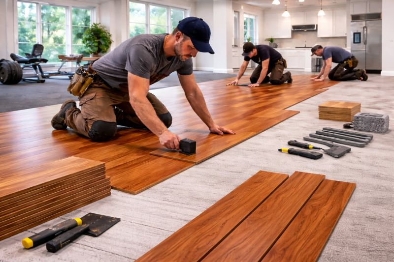 Cherry Floor Installation in Harvard, MA