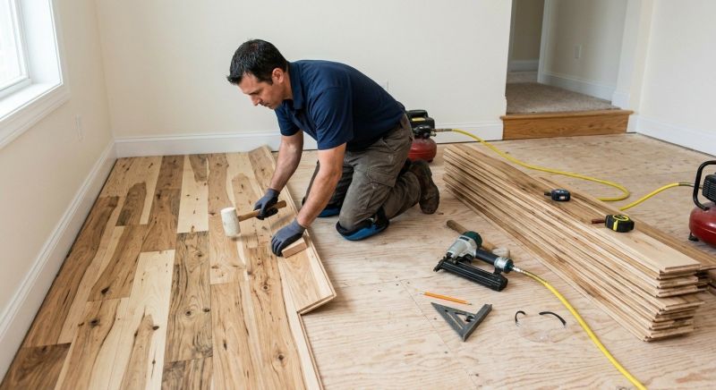 Hickory Floor Installation in Lowell, MA