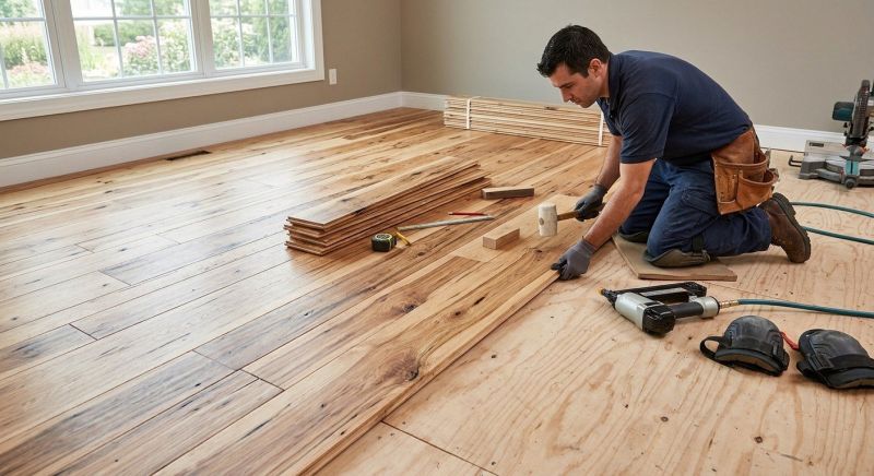 Hickory Floor Installation in Lowell, MA