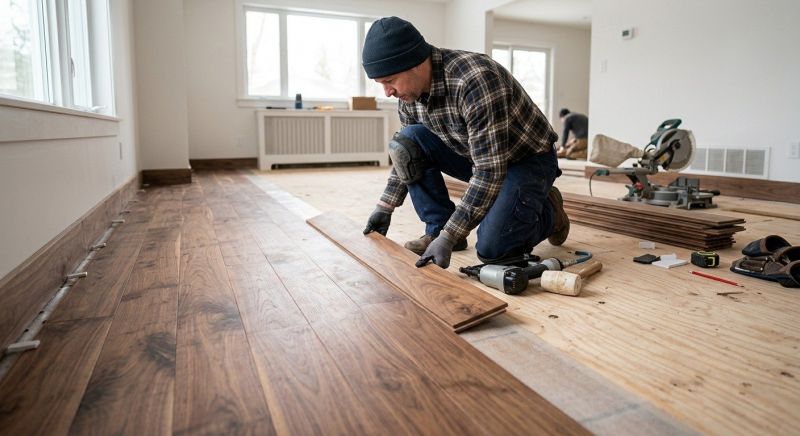 Walnut Flooring Installation in Lowell, MA