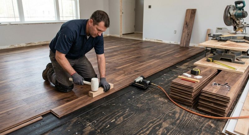 Walnut Flooring Installation in Lowell, MA